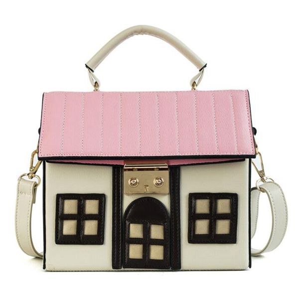 

women handbags purse pu leather fashion house shape casual women shoulder messenger bag
