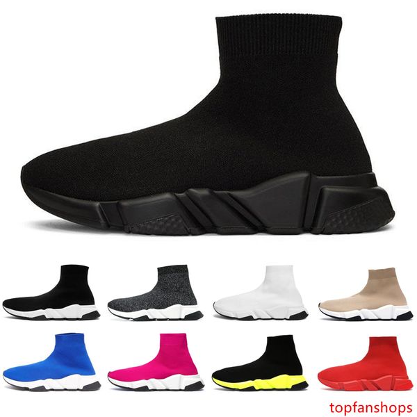 

2020 designer sock shoes fashion luxury men women sneakers triple black white graffiti beige yellow speed trainer mens casual sports shoe
