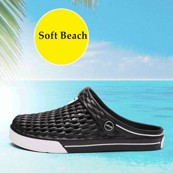 

smtzzj new men sandals summer flip flops slippers outdoor soft eva beach soft casual hole shoes 2019 shoes sandalia, Black