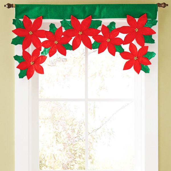 

new years supplies flower leaf door window drape panel christmas curtain decorative christmas decoration for home