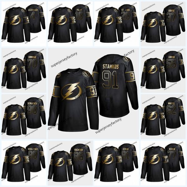 

2019 Golden Edition Tampa Bay Jersey 91 Steven Stamkos 77 Victor Hedman Point 86 Nikita Kucherov 88 Vasilevskiy Hockey Jerseys