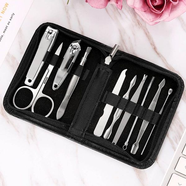 

30^10 pieces manicure set for nail scissors clipper pedicure and manicure kit