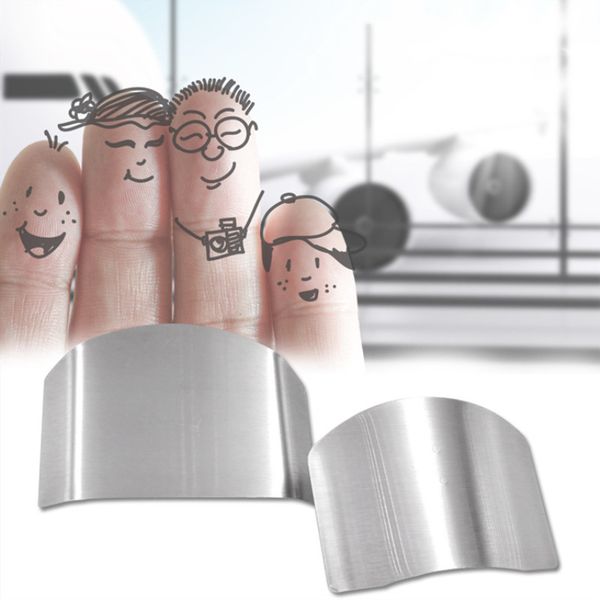 

1 piece finger protecter finger guard stainless steel hand protector anti-cut finger protection tools kitchen gadgets safe slice