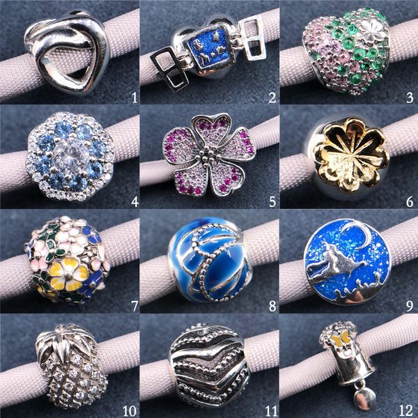 

2pz/lot new wholesales fashion jewelry accessories pendants bracelet original 925 charm beads for pandoras bracelets making jewelry diy, Bronze;silver