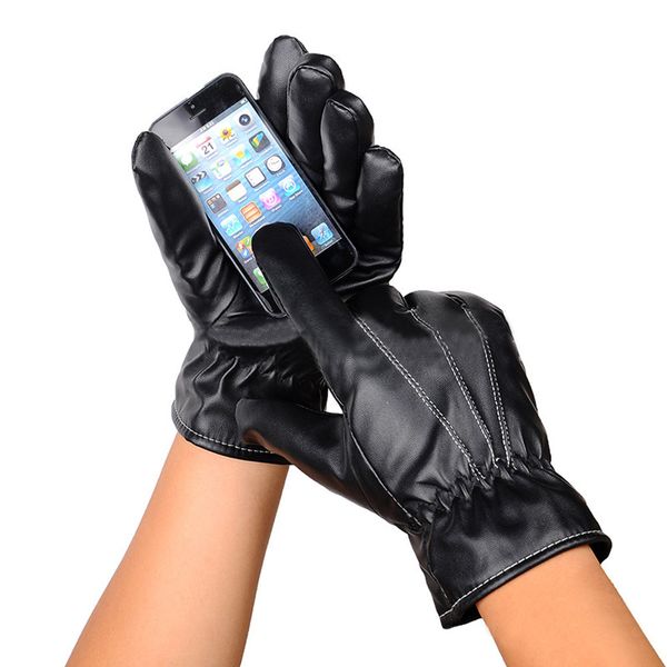 

мужская кожа сохранить тепло зима супер вождение теплые перчатки кашемир удобные перчатки l50 / 1224, Blue;gray