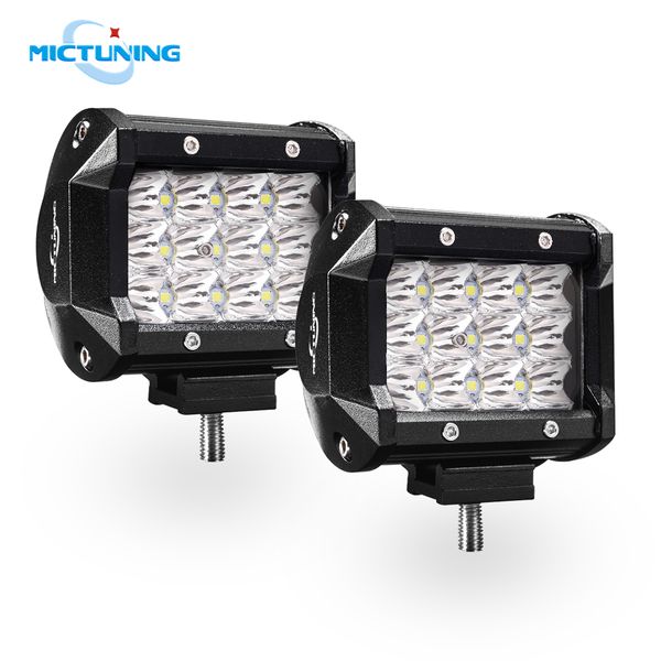 

mictuning 4'' 36w triple row led pods spot led work light bar for 4x4 off-road motorcycle trator boat truck suv rear backup lamp