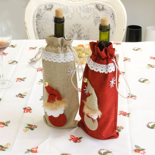 

christmas decor santa claus wine bottle cover snowman xmas new year home party decor km88