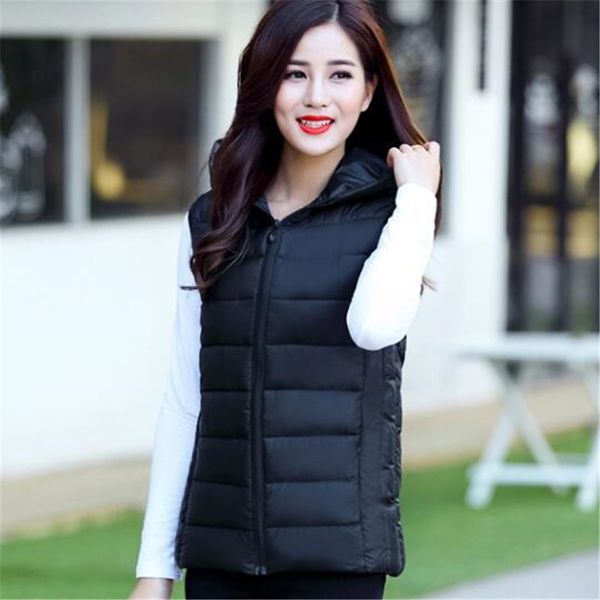 

woman spring plus size hooded thick down jackets female autumn oversized warm down parkas lady winter vests woman overcoat, Black;white
