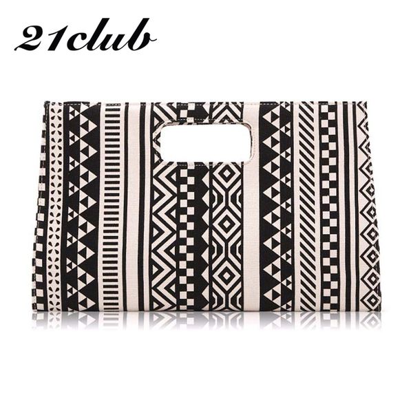 

21club brand medium geometric casual fashion ladies totes black&white ale party clutch coin purse evening bag women handbag
