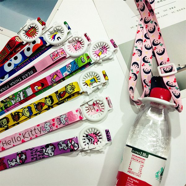 

2020 water bottle buckle children cartoon portable travel diagonal kettle lanyard adjustable beverage bottle lanyard water bottle buckle