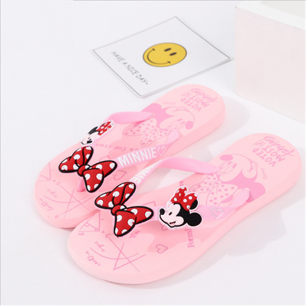 

cute pink summer slippers pvc beach flip-flops black indoor slides female brand shoes bow slippers flat open toe sandals
