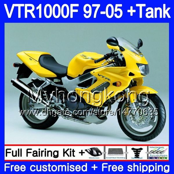 Corpo per HONDA VTR1000F SuperHawk 97 98 99 03 04 05 fabbrica gialla 256HM.27 VTR 1000 F 1000F VTR1000 F 1997 1998 1999 2003 2004 2005 Carenatura