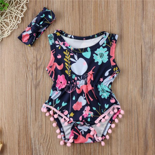 

baby girl clothes lace floral romper bodysuit outfits 0-24m, White