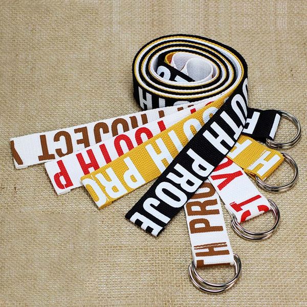 

fashion letter belts new korean canvas d buckle belts fashion streetwear letter women clothes accessories 130cm, Black;brown