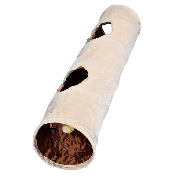 

cat toy collapsible tunnel tube with plush balls, for small pets bunny rabbits, kittens, ferrets,puppy and dogs, 50-inch.l