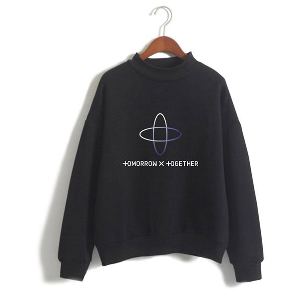 

2019 new kpop txt combination tomorrow x togetherf couple high collar sweater dropshipping, White;black