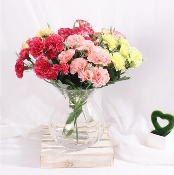 Acheter 10 Têtes Artificielle Oeillet Bouquet Cadeau Fête Des Mères Cadeau Oeillets Fleur Parterre De Fleurs Diy Mariage Maison De Noël Décor