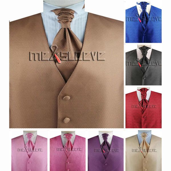 

бесплатная доставка мужское платье / смокинг на заказ жилет ascot галстук набор, Black;white