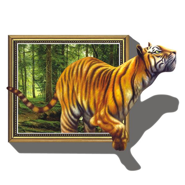 

home 3d diy removable wall stickers home decor jungle forest theme animal tiger wallpaper gifts for kids room decor