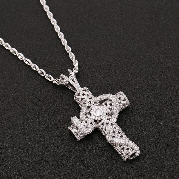 

iced out animal snake cross pendant 4mm tennis chain necklace gold silver bling cubic zirconia men hip hop rock jewelry