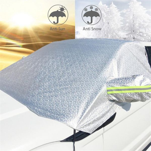 

car windshield sunshades front windscreen cover with fixing hooks automobile body anti-snow uv protection umbrella