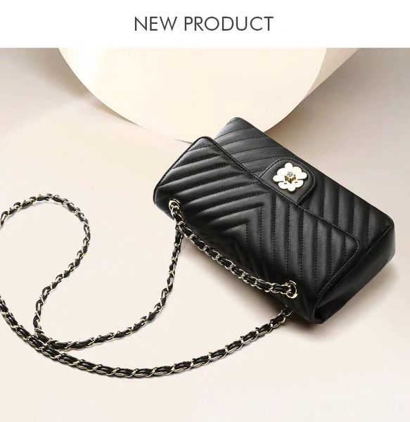 

women classic double flaps lambskin leather bag gold / silver chain handbag 3 kinds of size 305