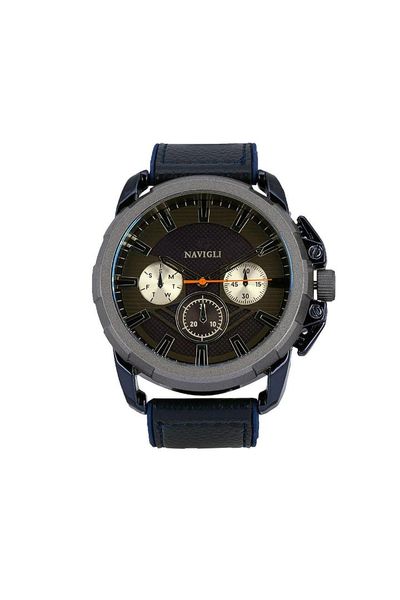 

navigli male clock 7194mt01, Slivery;brown