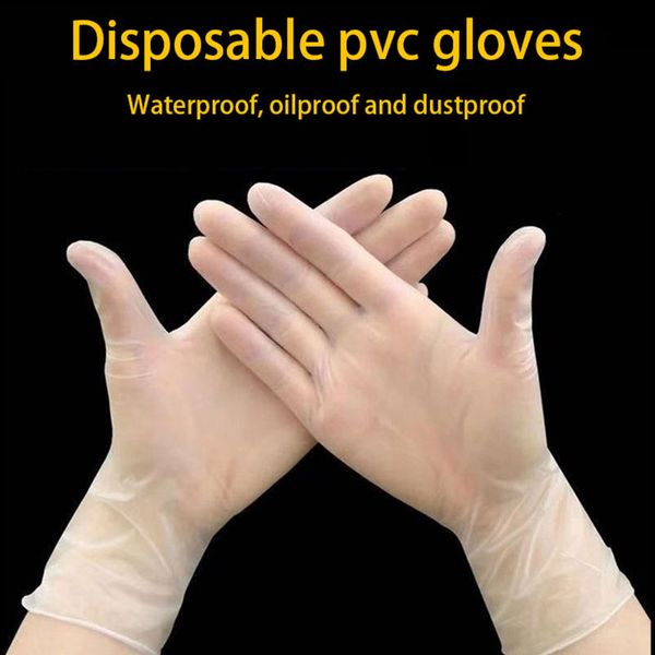 

disposable gloves pvc transparent thickened powder anti-skid anti-acid 2 kinds of specifications optional rubber gloves