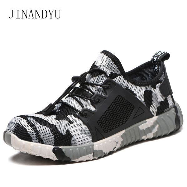 

ultra-light steel toe shoes work safety shoes for men anti-slip deodorant puncture proof construction safety boots, Black