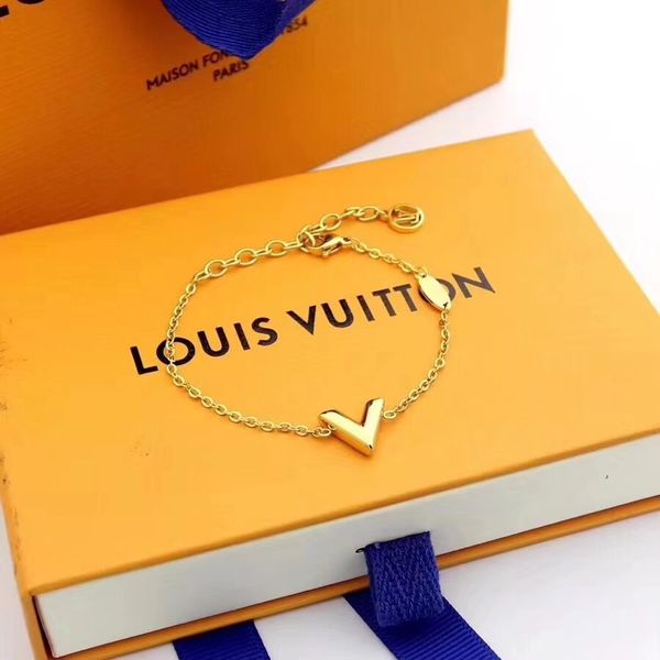 

Women brand de igner l v pendant bracelet luxury 18k gold plated earring loui chain necklace jewelry couple gift