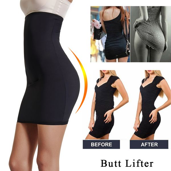 

joyshaper женщина скольжение управления shapewear высокой талия тонкий живот butt lift формирователь push up живот управление черное и голая, Black;white