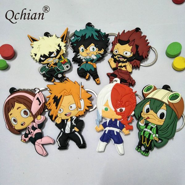 

new my hero academia keychain boku no hero academia pvc car keychain pendant gift llavero chaveiro accessories, Silver