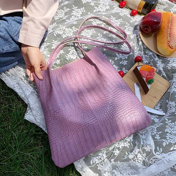 

new french design fashion stone grain bucket bag & elegant armpit bag handbag 2in1 shoulder width 32cm height 32cm