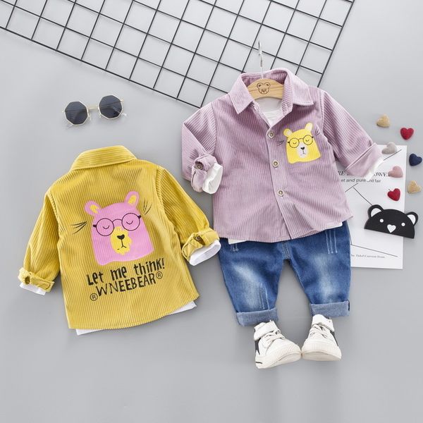 

spring autumn boys clothing sets new kids boys fashion cotton cartoon long sleeves shirt+pants 2pcs for children outfits 1-4y, White
