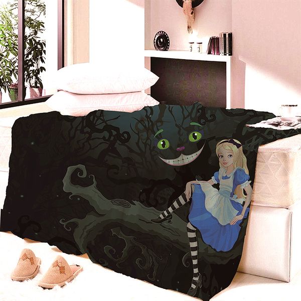 

cartoon alice in wonderland blanket mat soft warm wall bedspread beach towel mat blanket table beach towel cosplay kids adult