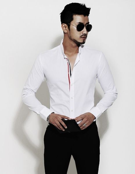 

модные рубашки t classic двойной рукав tri цветная лента мода с длинными рукавами рубашка b для человека повседневная футболка, White;black