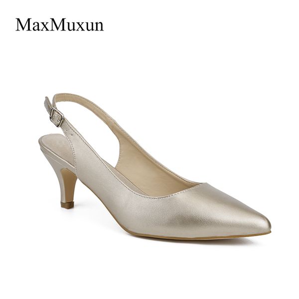 

maxmuxun womens classic slingback насосы средний каблук острый носок офисные дамы сексуальные шпильки элегантные вечерние свадебные туфли, Black