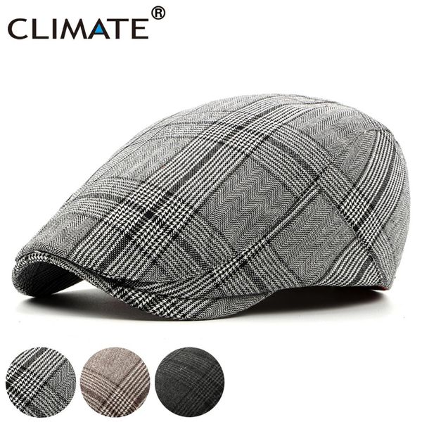 

climate men plaid beret flat cap men vintage hat berets for plaid casual british gentleman beret retro flat caps hat, Blue;gray