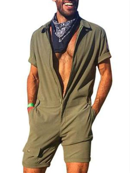 

men's designer casual suit summer one-piece woven tracksuit monochromatic work suit is no one-piece hoodless one-piece suit new, Gray
