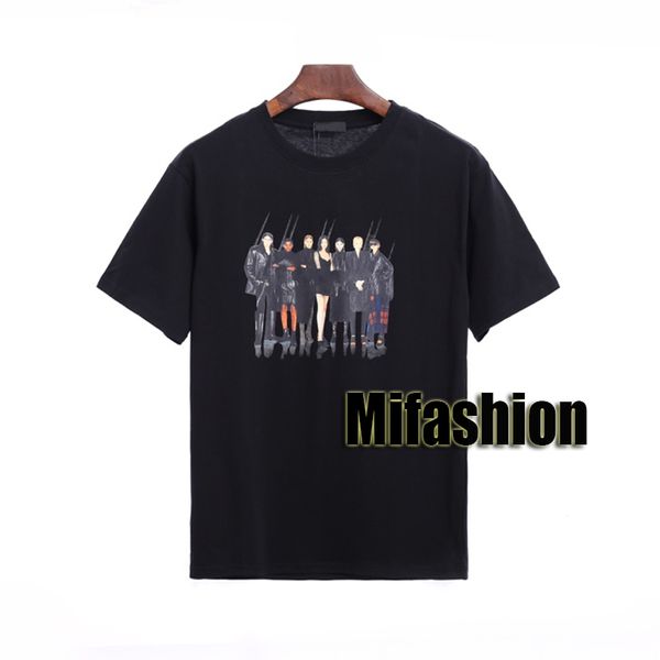 

20ss fashion luxury europe france paris classic logo band mens designer t shirts women tee street cotton short sleeve tshirt, White;black