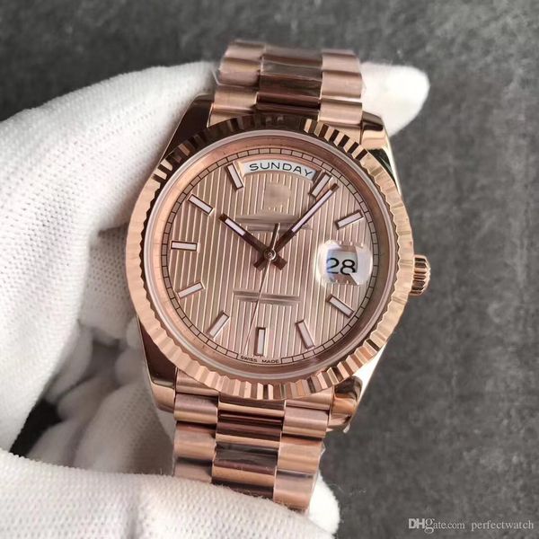 

2018 new daydate 18k full rose gold original clasp mens watches day-date president 116719 automatic watches men ing, Slivery;brown