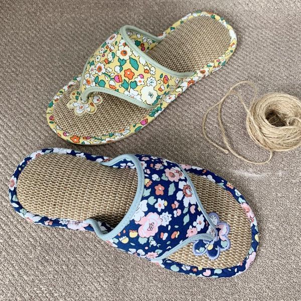 

latest beach slippers flip flops women soft custom linen summer indoor outdoor sandals floral, Black