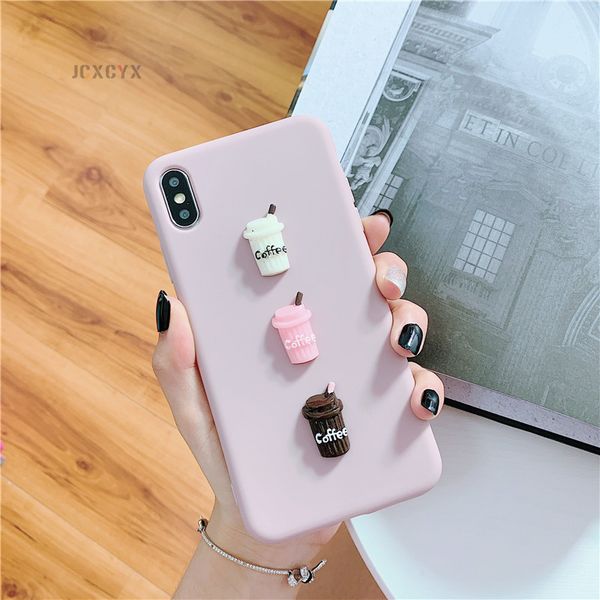 

luxury cute 3d coffee milk candy soft phone case for iphone x xr xs 11 pro max 6s 7 8 plus cover for samsung s8 s9 s10 note a50