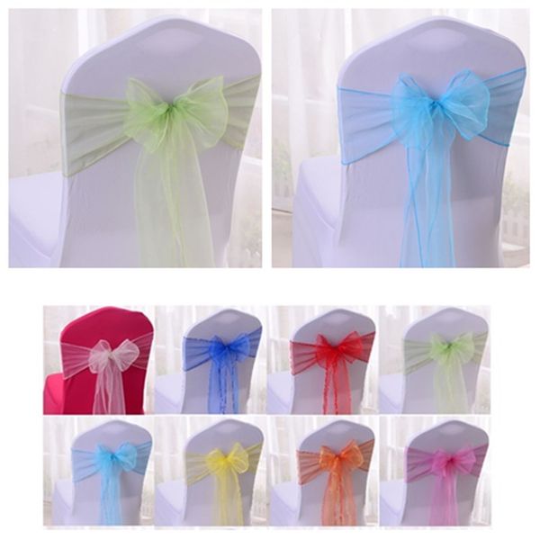 New 13style 17 210cm Organza Chair Cover Sashes Silk Ribbon Bow