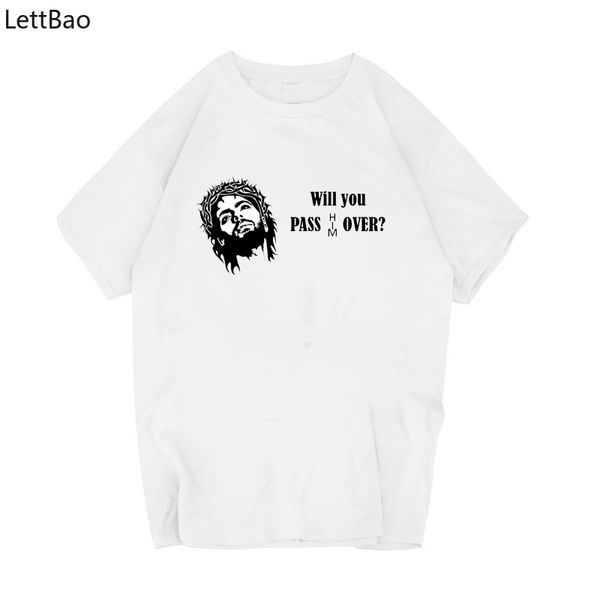 

novel will you pass him over msn's t-shirt printed tee short sleeve funny t shirts men/women t shirt classic jesus t-shirt, White;black
