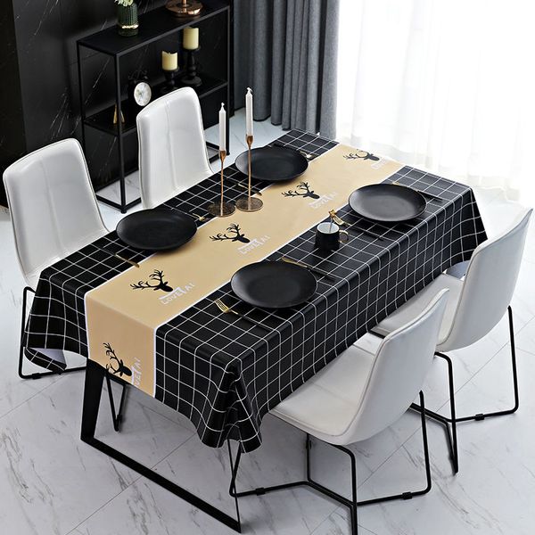 

household tea table tablecloth waterproof oil-proof anti-scalding wash-rectangular nordic pvc table cloth net red ins wind tablecloth