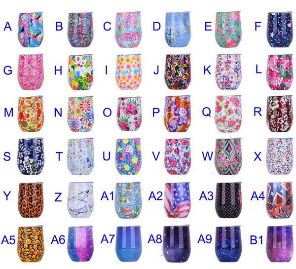 

12 унций печати вино стакан бокалы из нержавеющей стали бесшовные двойные стенки яйцо кружки кофе кружка пива с крышкой