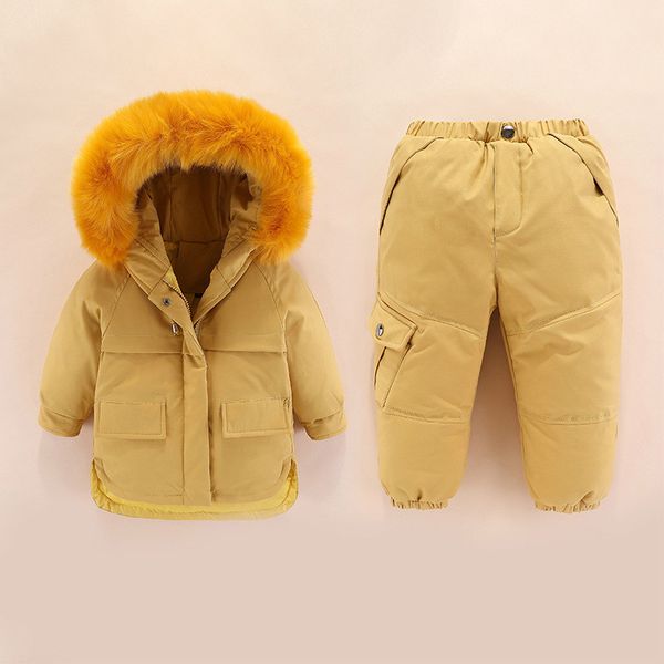 

russian winter snowsuit winter children's clothing sets kid ski suit boys outerwear & coats for girls jackets+bib pants 2pcs/set, Blue;gray