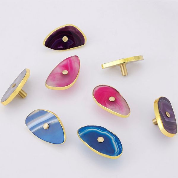 2019 Nordic Agate Stone Decorative Kitchen Cabinet Knobs Furniture