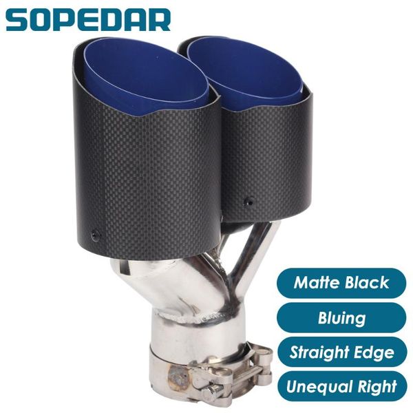 

sopedar dual unequal right with clamp escape coche stright edge matee bluing y model for akrapovic ap37kr